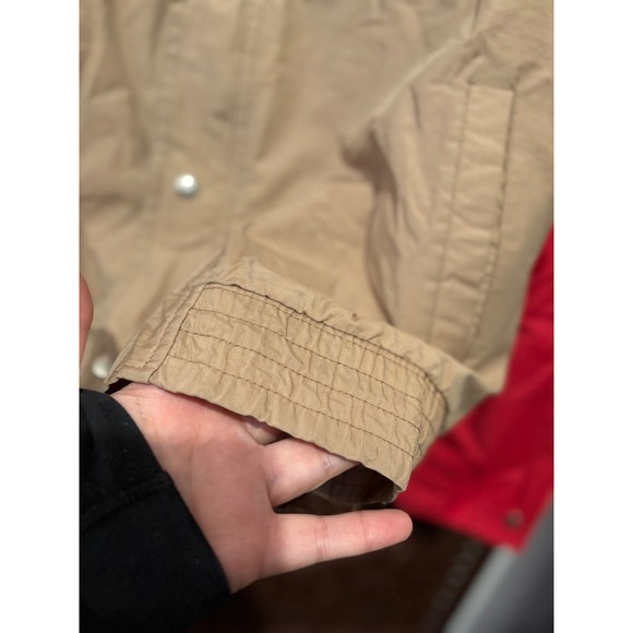 Vintage Land N Lakes Active Outerwear Jacket Mens Large Red Tan flaw - Picture 3 of 6
